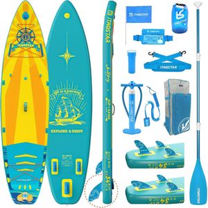 Opblaasbaar Stand Up Paddleboard voor Beginners - Brede SUP met Complete Accessoires voor Yoga en Avontuur