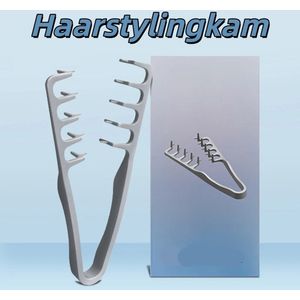 2 stuks - Haarstylingkam - grove textuurkam - geschikt voor naar achteren gekamde kapsels, kam voor pluizig haar 19x9cm (grijs)