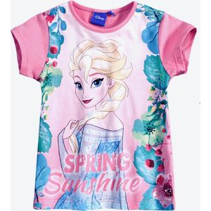 Disney Frozen T-shirt - Spring Sunshine - roze - maat 116 (6 jaar)