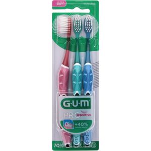 GUM Tandenborstel Pro Sensitive 510 Trio Pack (Kleur : Roze / Groen / Blauw)