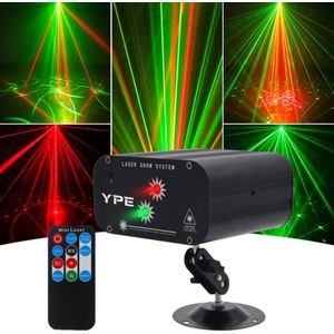 YPE® x YourPartyEquipment - Discolamp - Party Lights - Disco licht - Party Laser - Mini Disco Laser Lamp - Lasers en Stroboscoop effect - Afstand bestuurbaar en Geluid gestuurd