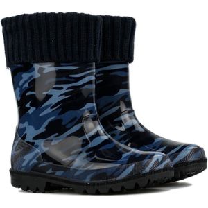 *gevoerd* regenlaarsjes navy camo-27