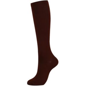 CHPN - Bruine Steunkousen - CompressieKousen - L/XL - Bruine kousen - Hoge sokken - Vliegtuigkousen - Vliegtuigsokken - Compressie Sokken - Hoge kousen - 1 paar