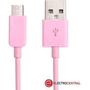 Micro USB Data & Oplader kabel voor Nokia, Sony Ericsson, Samsung, LG, BlackBerry en HTC Lengte: 1m (roze)