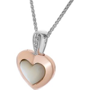 Orphelia ZH-7289/RG - CHAIN WITH PENDANT HEART MOP & ZIRCONIUM - 925 silver - cubic zirkonia - parelmoer - 45 cm