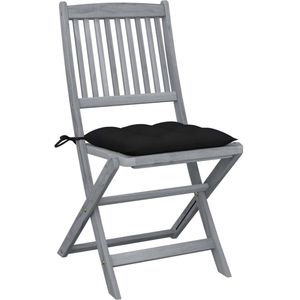 vidaXL Tuinstoelen inklapbaar met kussens hout Tuinstoel - Acacia Hout - Klapstoel - Buitentijd - Lounge Stoel