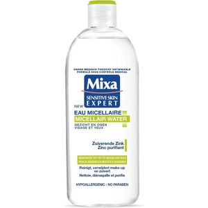 Mixa Micellair Water Gezicht en Ogen Zuiverende Zink - Gemengde tot Vette Gevoelige Huid - 400 ml - Micel