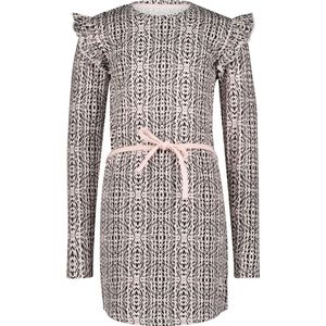 4PRESIDENT Meisjes jurk - Black pink aop - Maat 104 - Meisjes jurken