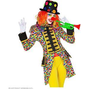 Widmann - Clown & Nar Kostuum - Confetti Boost Clown Slipjas Vrouw - Multicolor - XXL - Carnavalskleding - Verkleedkleding