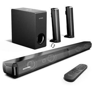 Soundbar - 2-in-1 - 4.1ch Soundbar voor TV - Stereo - Luidsprekers - Luidsprekerkabels - Speaker - BT 5.3 - 200 W - 3EQ-modi - 99dB - Zwart