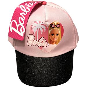 Barbie - Pet - Glitter - 110 x 128 - Roze - Zwart - Baseball cap