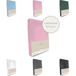Sleep in Style Excellent Jersey hoeslaken |junior matras 70x160 tot 180 cm |ademend, anti allergeen en kreukvrij| extra kwaliteit 190 grams/ m2 (katoen) | hoekhoogte tot 20 cm |kleur licht roze