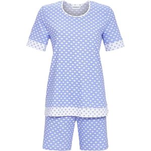 Katoenen shortama schelpen blauw - Blauw - Maat - 36