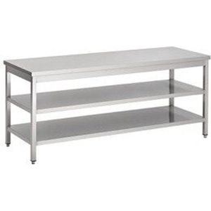 Werktafel met 2 schappen | 140cm breed | RVS | Combisteel | 7812.0319