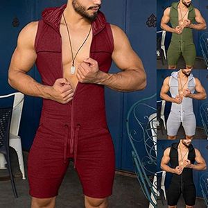 Korte jumpsuit voor heren van katoen - Comfortabel joggingpak, romper en onesie voor de zomer