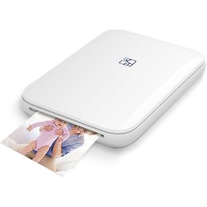 Gloovon - Mobiele Fotoprinter - Pocket printer - Mini Pocket Printer - Draadloos - met 20 stuks fotopapier - Wit