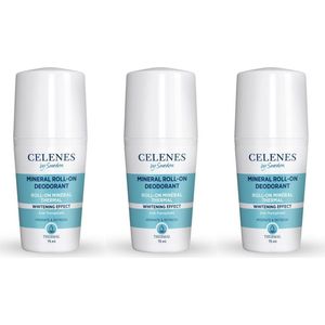 Celenes by Sweden Thermal Roll-On Deodorant - 75ml x 3 stuks - Whitening & Antitranspirant