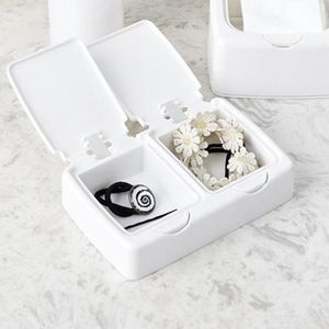 JHubers Goods - 2 Roosters Wattenstaafjesdispenser - Organisator Met Deksel Voor Wattenbolletjes en Wattenschijfjes - Multifunctioneel en Stofdicht - Ideaal voor Thuisgebruik