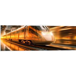 PVC Schuimplaat - Metro - Voertuig - Snel - 90x30 cm Foto op PVC Schuimplaat (Met Ophangsysteem)