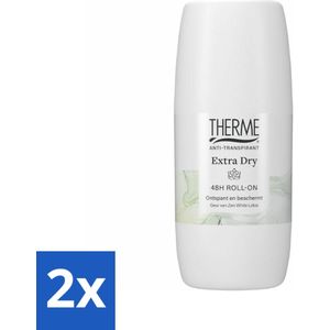 Therme - Extra Dry Zen White Lotus Roller - Anti-transpirant - Beschermend - 60ml - Voordeelverpakking - 2 stuks