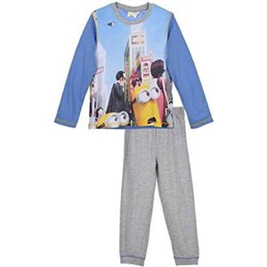 Minions - 2-delige Pyjama-set - Model ""Minions in Las Vegas"" - Blauw / Grijs - 104 cm - 4 jaar