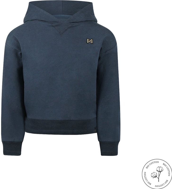 Koko Noko - Bio Cotton - Sweater with hood dropped shoulder - Navy - Maat 92