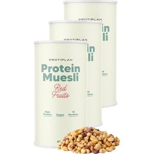 Protiplan | Protein Muesli Rode Bessen | 3 Stuks | 3 x 450 gram | Perfect voor een koolhydraatarm ontbijt of lunch