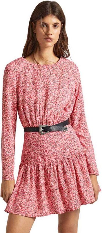 Pepe Jeans - Britney - Damesjurk - Volle Bloemenprint - Korte Jurk - Lange Mouwen