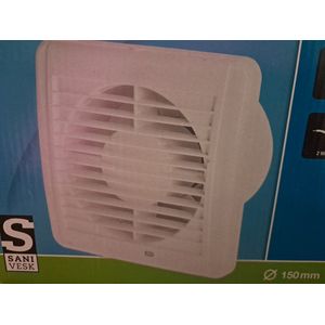 Stille Inbouwventilator - 150mm - incl bevestigingsmateriaal - Kan in elke positie gemonteerd worden - Aan/uit via lichtschakelaar