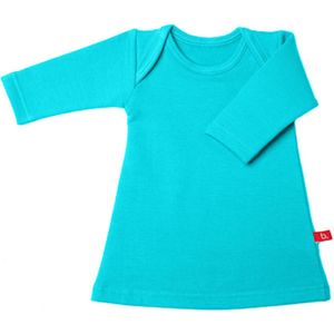 Baby jurkje lange mouw bio sweatstof 50-56 turquoise