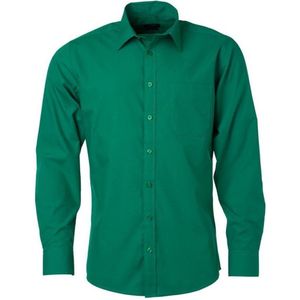 James and Nicholson Heren Longsleeve Poplin Shirt (Iers Groen)
