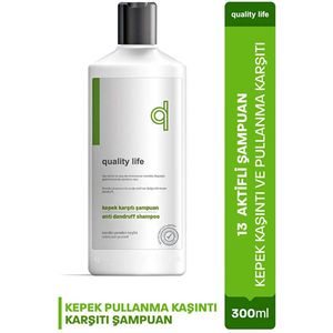 Quality Life Anti Dandruff Shampoo - Anti-roos shampoo met 13 Actieve Extracten Tegen Jeuk, Schilfers & Haaruitval, Intensieve reiniging en Hoofdhuidverzorging, Dermatologisch Getest – 300ml