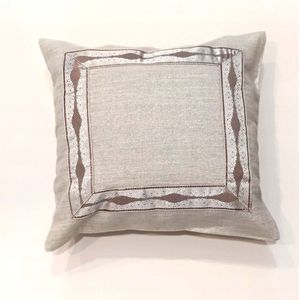 Decoratieve Kussensloop Glamour 12 - 40x40 cm - Ecru & Zilver