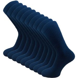 10 paar SQOTTON® Werk- en Sportsokken - Marineblauw - Maat 35-38