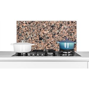 Spatscherm keuken 90x45 cm - Kookplaat achterwand Graniet - Steen - Oranje - Muurbeschermer - Spatwand fornuis - Hoogwaardig aluminium