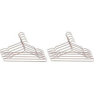 QUVIO Kledinghangers - Set van 10 - Kleerhangers - Hangers kleding - Broekhangers - Rosekleur - Koper - Staal