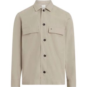 Calvin Klein Cotton Blend Overshirt Beige M Man