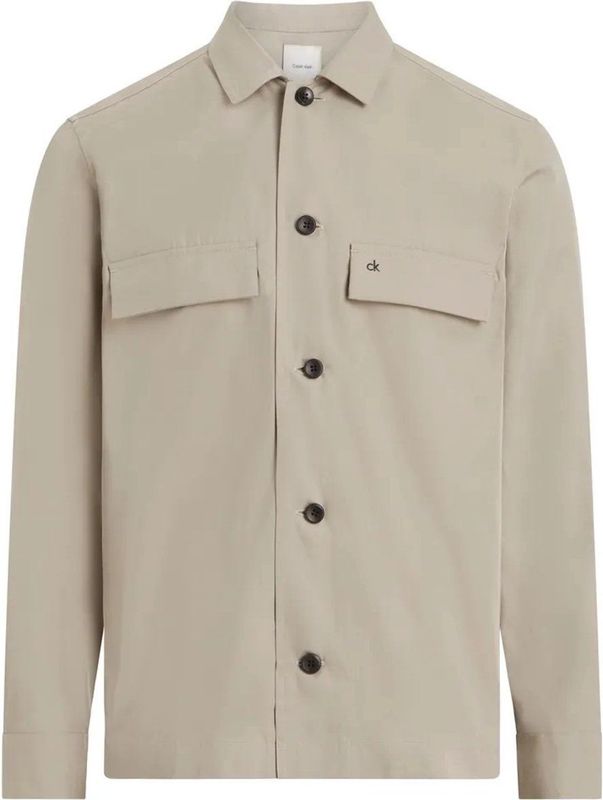 Calvin Klein Cotton Blend Overshirt Beige M Man