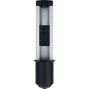 Alfaco GT-301 Kabelmanagement voor Bureau - In Hoogte Verstelbaar - Met 2x2 Stopcontacten