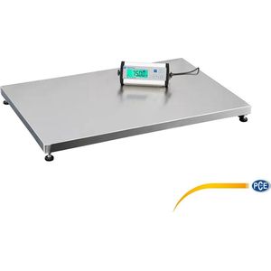 Industriële weegschaal PCE-PS 75XL - LCD-beeldscherm met 25 mm hoge cijfers - Platform van roestvrij staal - afmetingen platform: 600 x 900 mm