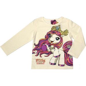 Filly Elves - Meisjes Kleding - Longsleeve - Wit - T-shirt met lange mouwen - Maat 128