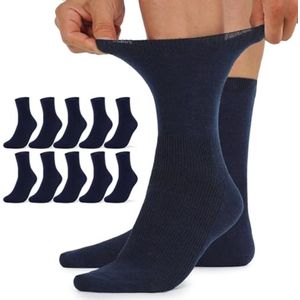 Diabetessokken voor dames en heren zonder elastische tailleband – Comfortabele katoenen diabetessokken