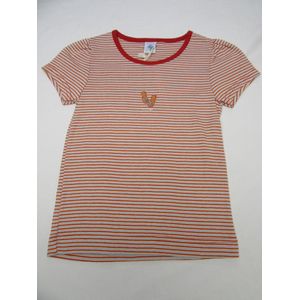 petit bateau , meisje, t-shirt korte mouw , streepje ,rood, 6 jaar 114