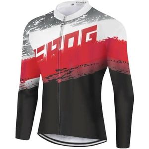 Winter MTB Radsport Trikots voor Heren - Thermo Lang Fietsshirt - Windstopper - Atmungsactiv - Warm - Reflectoren