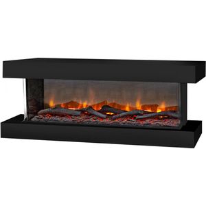 Xaralyn - Disegno 120SB - Elektrische Wandhaard - Zwart Hout - 1400 Watt Verwarming - Met Afstandsbediening - 3-zijdige