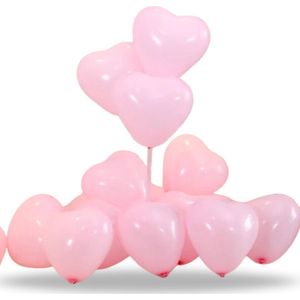 Ainy Hartjes Ballonnen roze 100 stuks 20 cm - ideaal voor feest decoratie zoals valentijn versiering (excl. slinger ), anniversary - party feestartikelen - liefde - jubileum cadeau