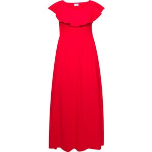 MIAMODA MIAMODA - Dames - Maxi-jurk carmenhals - Rood - Maat 56