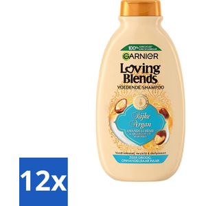 Garnier - Loving Blends - Shampoo - Rijke Argan - Zeer Droog Onhandelbaar Haar - 300 ml - Voordeelverpakking - 12 stuks