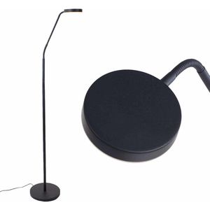 Staande leeslamp Comfort LED | vloerlamp | 135 cm | zwart | dim to warm | dimmer | funtionele trendy / moderne staande lamp