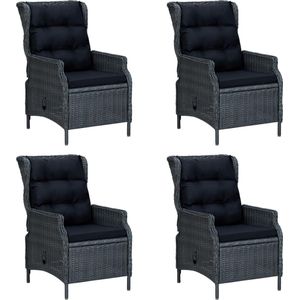 vidaXL 5-delige Tuinset Donkergrijs – Stijlvol & Comfortabel Tuinmeubels - Eetkamerset - Acacia Hout - Lounge Set - Buitendining